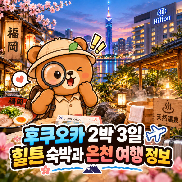 후쿠오카 유후인 구마모토 2박 3일 패키지 일정 정리