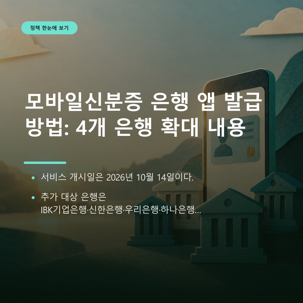 모바일신분증 은행 앱 발급 방법: 4개 은행 확대 내용