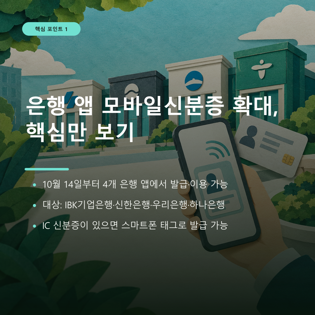 무엇이 바뀌나: 4개 은행 앱에서 모바일신분증 발급·이용