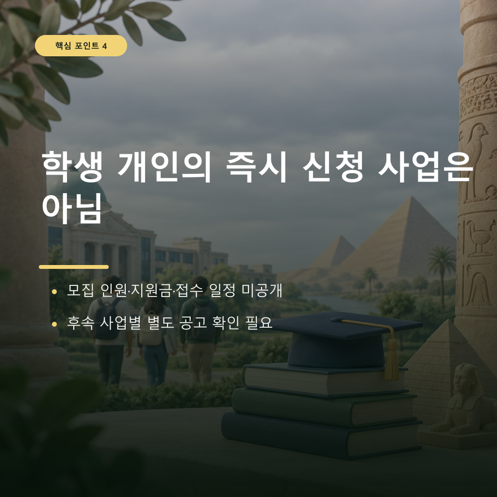 학생·대학 관계자가 알아둘 점: 지금은 별도 신청 공고가 없다